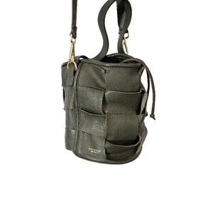Lia Numa Bucket Bag Leather Women's Small Green Crossbody Tote Barrel